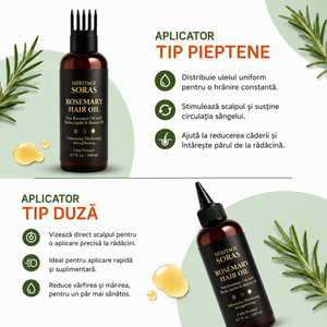 Ulei de Rozmarin pentru Creșterea Părului cu Batana, Biotină, Jojoba și Ricin