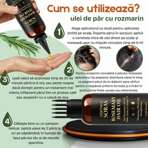 Ulei de Rozmarin 100% Pur pentru Creșterea Părului – cu Biotină, Jojoba și Ricin, Tratament Fortifiant și Hidratant