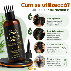 Ulei de Rozmarin pentru Creșterea Părului cu Batana, Biotină, Jojoba și Ricin