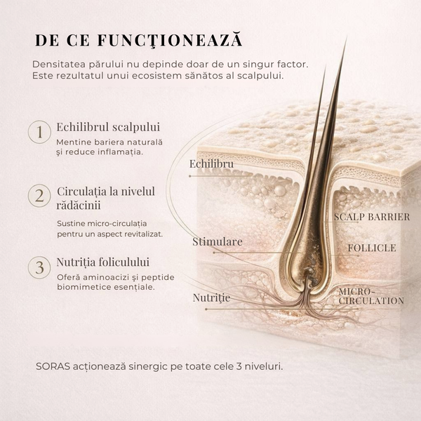 Ser Avansat SORAS pentru Regenerarea Scalpului, Reducerea Căderii și Stimularea Creșterii Părului
