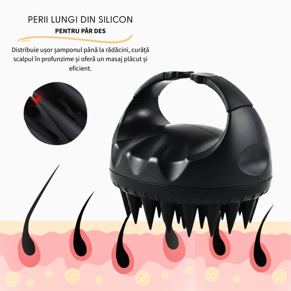Perie de masaj pentru scalp și păr – Relaxare și stimulare a circulației