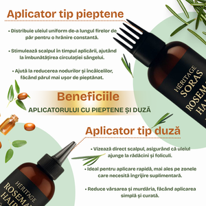 Ulei de Rozmarin 100% Pur pentru Creșterea Părului – cu Biotină, Jojoba și Ricin, Tratament Fortifiant și Hidratant