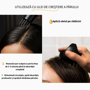 Perie de masaj pentru scalp și păr – Relaxare și stimulare a circulației