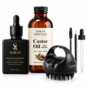 Kit Profesional Anti-Cădere & Creștere Ser cu Peptide Active + Ulei de Ricin Presat la Rece